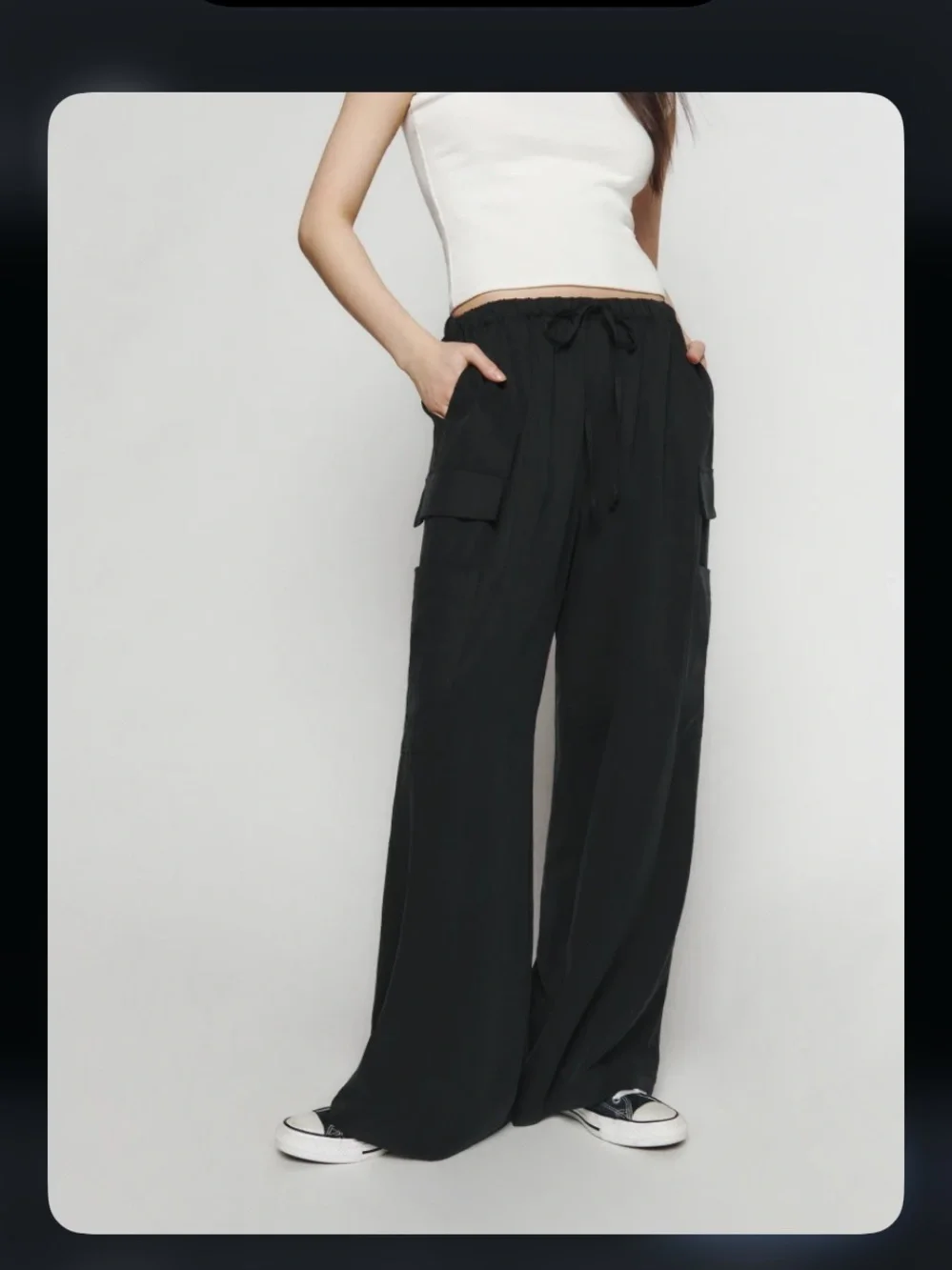 Ethan Twill Pants Reformation $198 new linen revolve summer pockets cargo wide